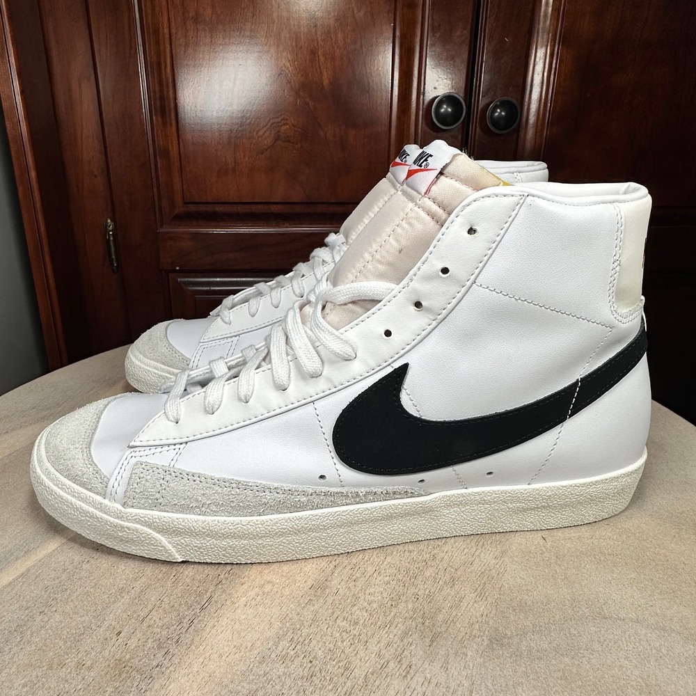 New Nike Blazer Mid 77 Vintage White Black BQ6806-100 Men Size 13 - Picture 4 of 12